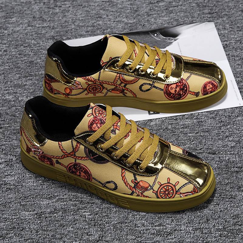 Low Cut Casual Sneakers Printed Breathable Men's Shoes - Velora