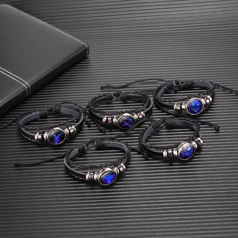 Zodiac Constellation Bracelet Braided Design Bracelet For Men Women Kids - Velora