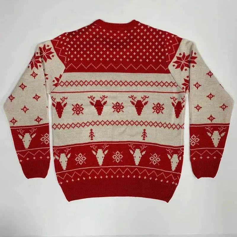 Pullover Crewneck Jacquard Christmas Sweater - Velora