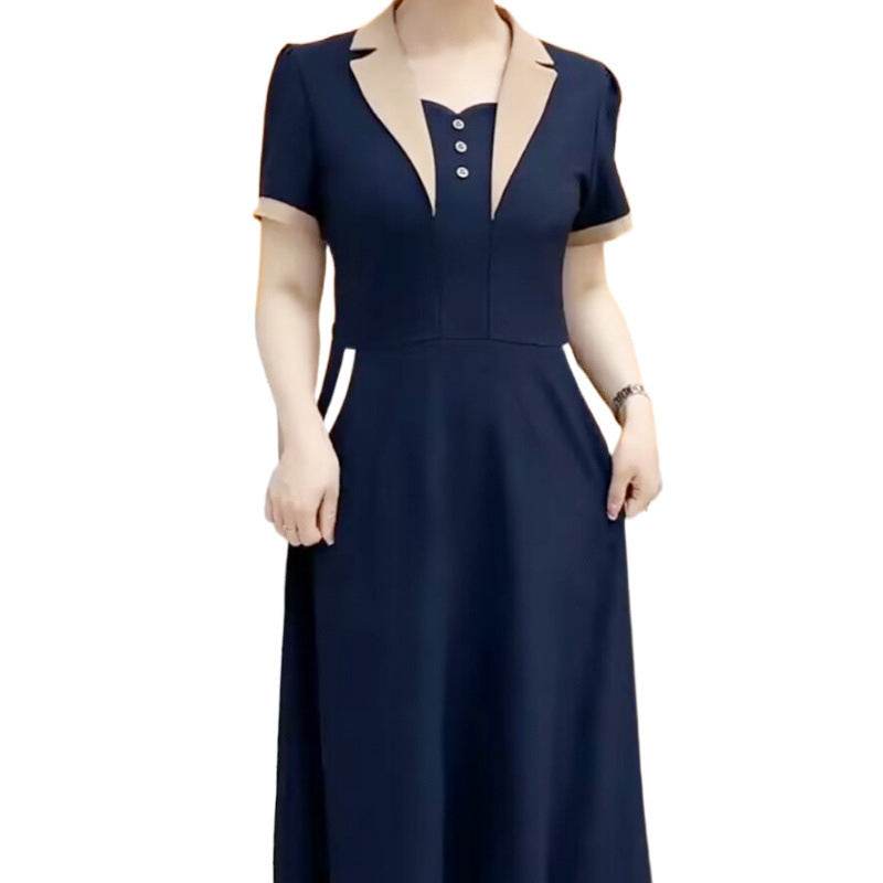 Plus Size Short Sleeve Mid-length Dress - Velora