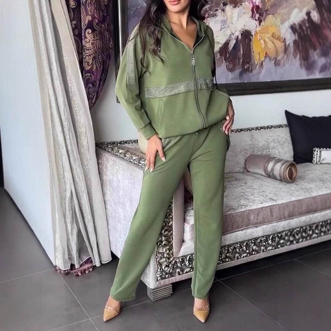 Women's Long-sleeved Trousers Sweater 2-piece Set - Velora