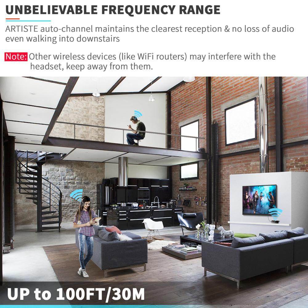 TV Wireless Headphones On-ear Bass Headphones - Velora