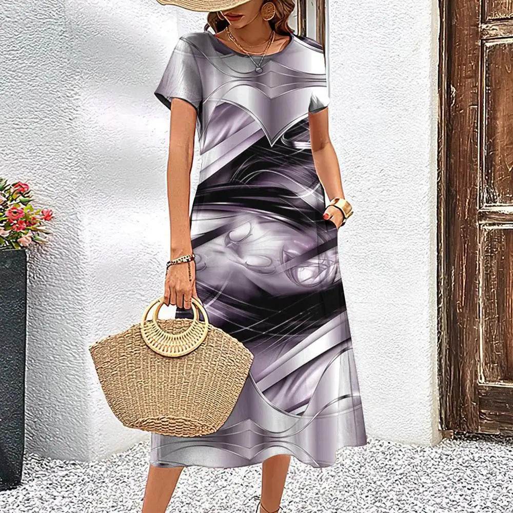 Simple Line Pattern Top Casual Fashion A- Line Elegant Skirt - Velora