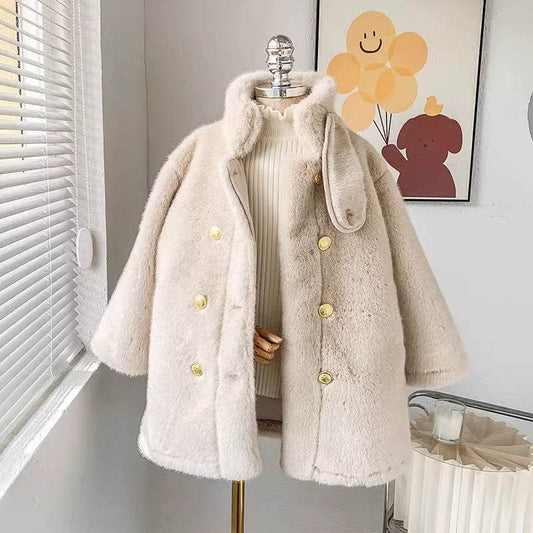 Children's Luxury Light Luxury Fur Coat - Velora