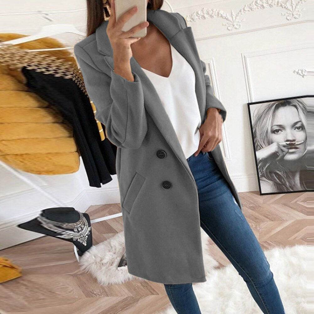 Medium Long Wool Coat - Velora