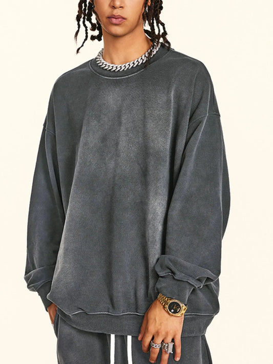 Men's Round Neck Drop Shoulder Sweatshirt - Velora