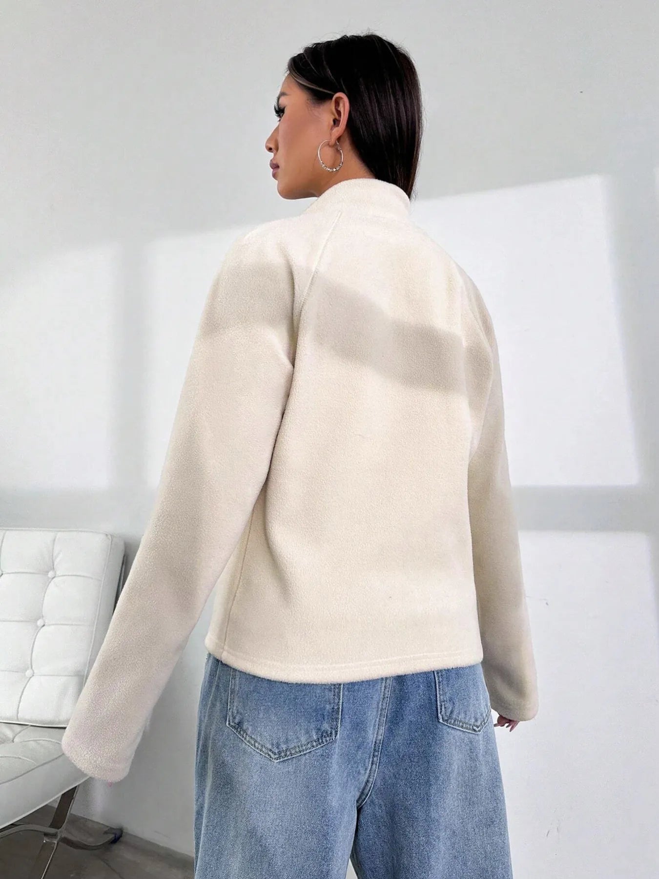 Zip Up Long Sleeve Jacket - Velora