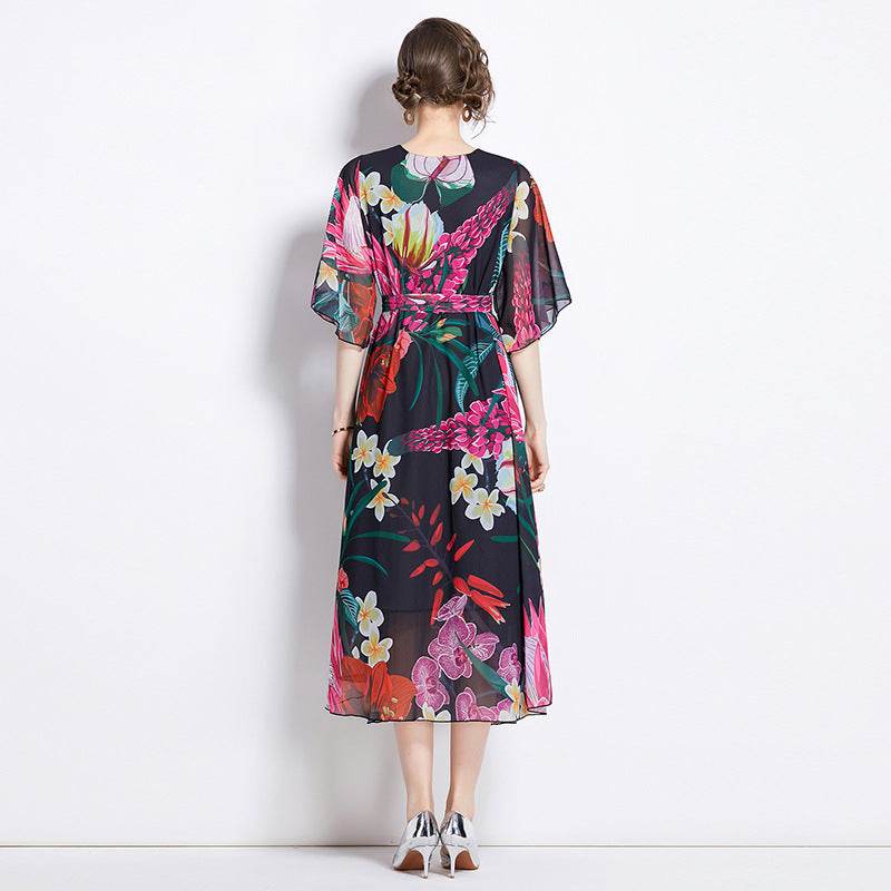 Gentle Elegant Tencel Skirt Elegant Drape Printing - Velora