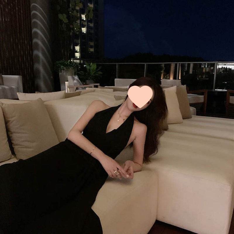 Hepburn Style Light Luxury Socialite Scheming Black Long Black Dress French Sexy Dress Banquet Party Small Dress - Velora