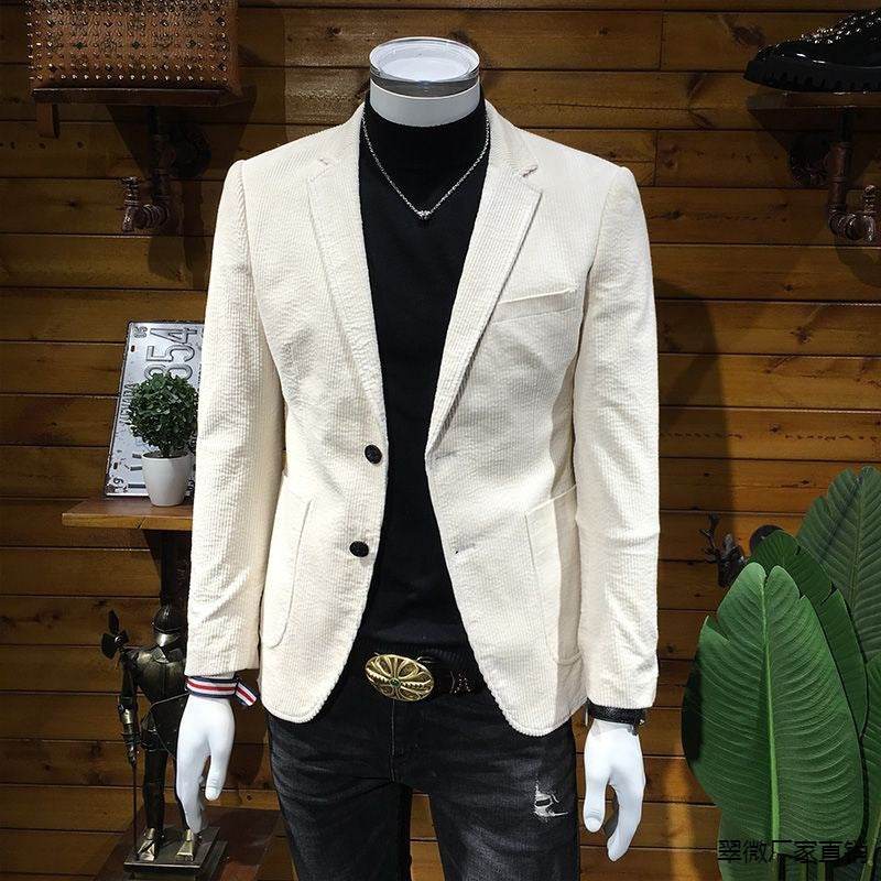 Corduroy Suit Men's Business Slim Fit Casual Small Suit - Velora