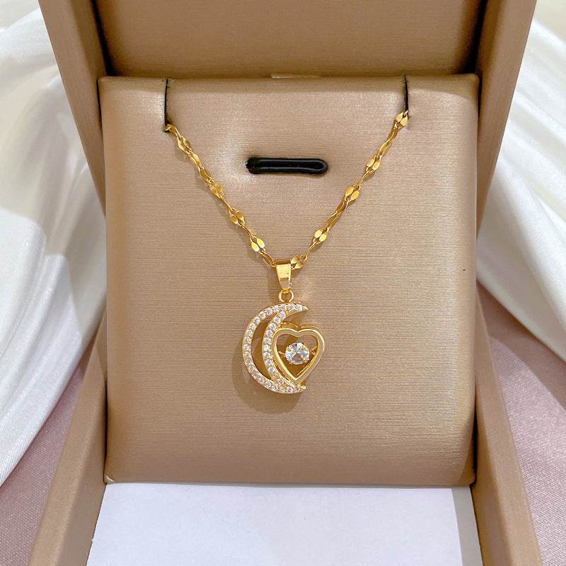 Stainless Steel Starry Sky Planet Astronaut Necklace For Women Light Luxurious Temperament Star Metal Chain Jewelry Gift - Velora