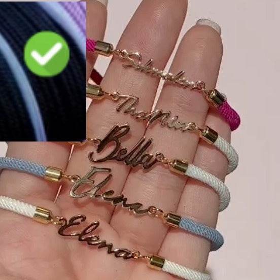 Personalized Colorful Rope Chain Custom Name Bracelet Personalized Adjustable Name Jewelry For Girls - Velora