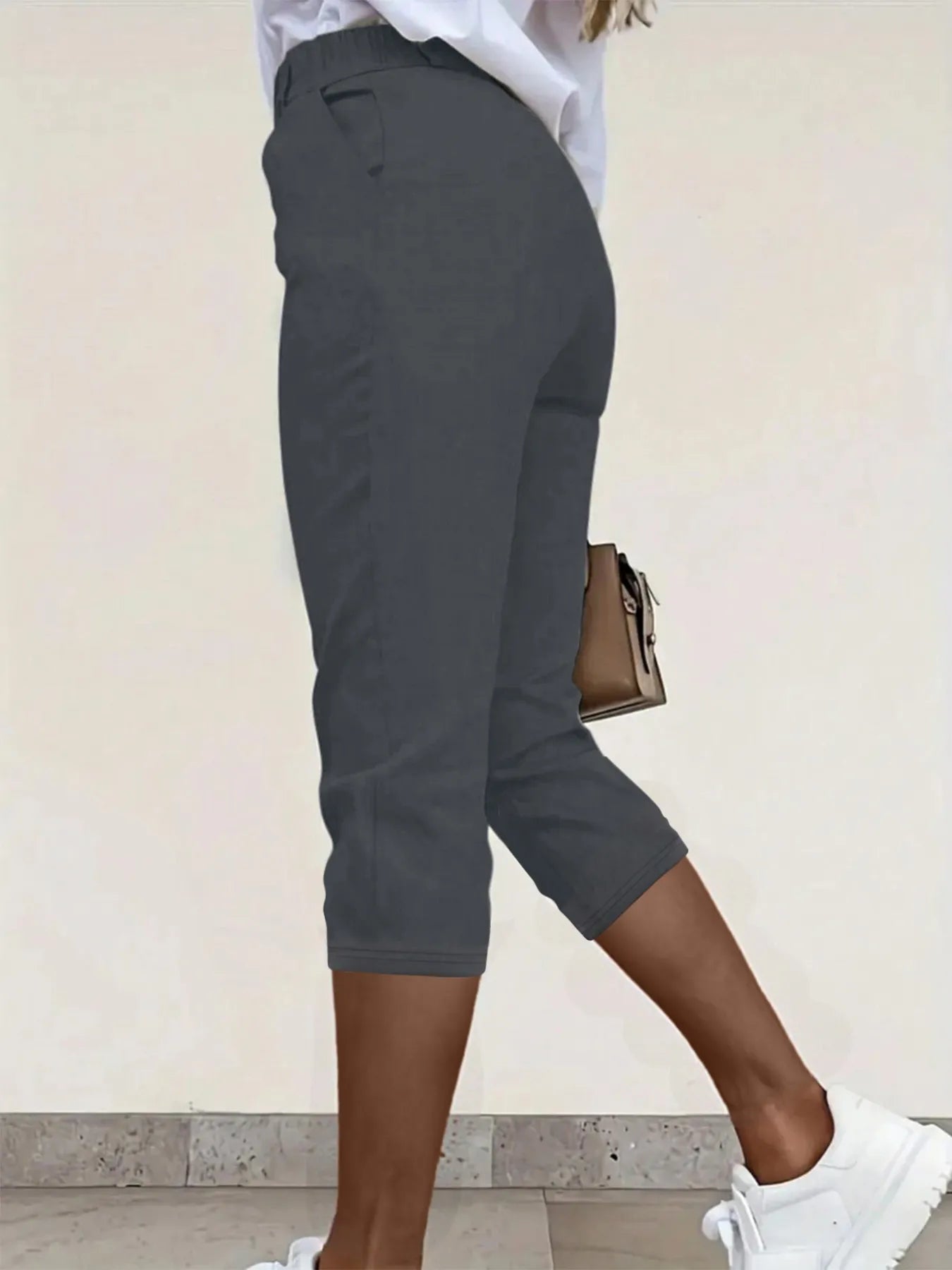 Pleated Detail Pants with Pockets - Velora