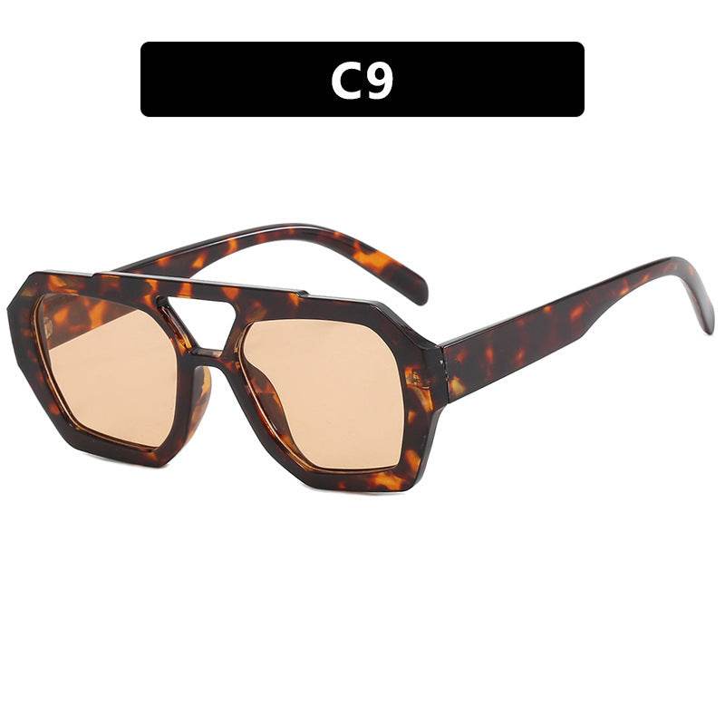 Ins Big Frame Leopard Sunglasses Summer Sunshade Beach Vacation Glasses - Velora
