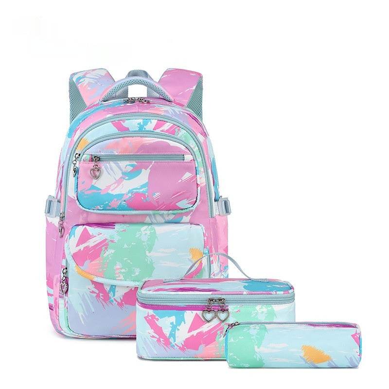 Printed Schoolbag Three-piece Fashion Backpack - Velora