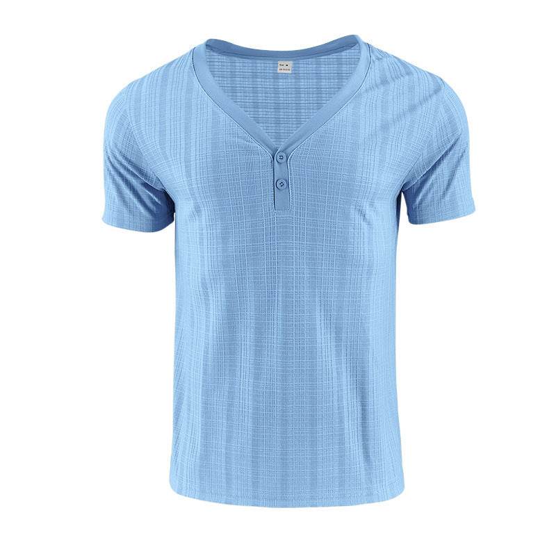 American Summer Men's V-neck Loose Breathable Short Sleeve - Velora