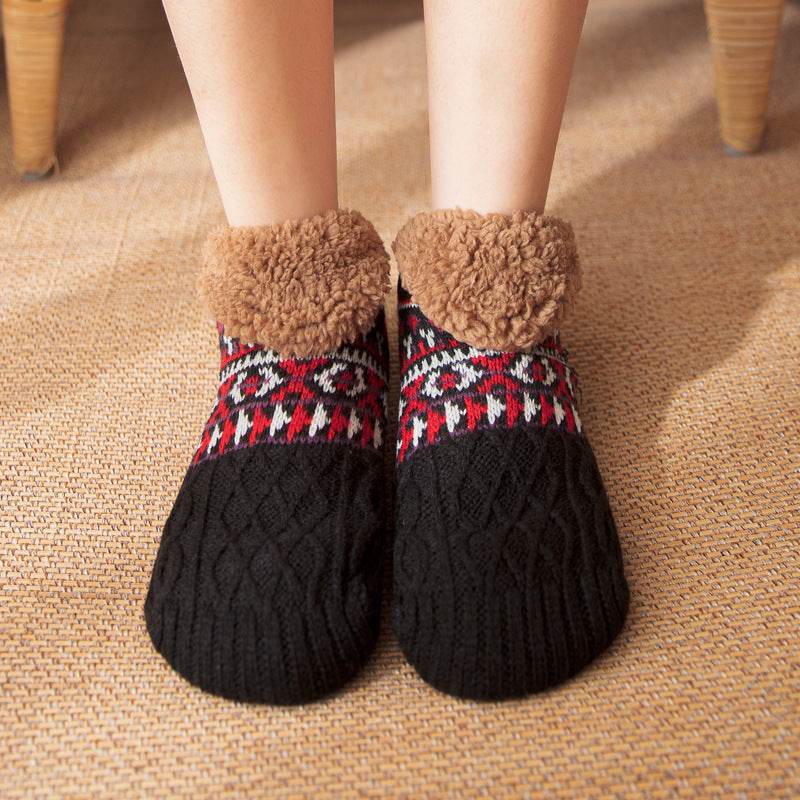 Indoor Home Floor Socks Fall And Winter Warm Non-slip Carpet Socks For Men And Women - Velora