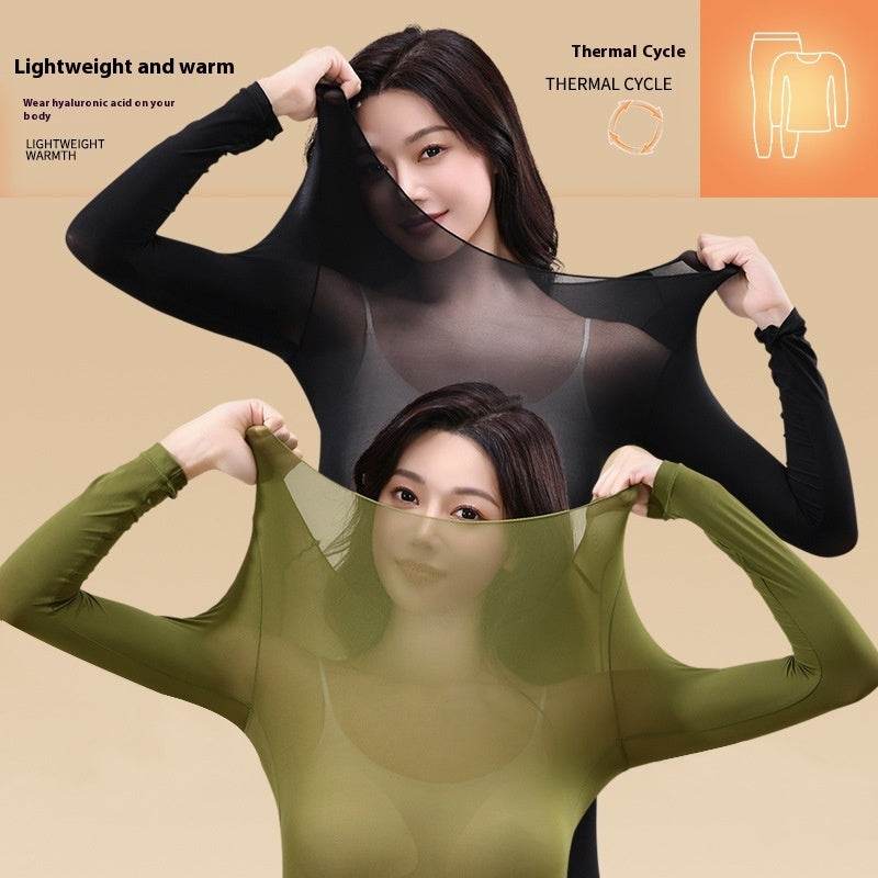 Hyaluronic Acid Moisturizing Warm Long Sleeves Trousers Heating And Warm-keeping Suit Women - Velora
