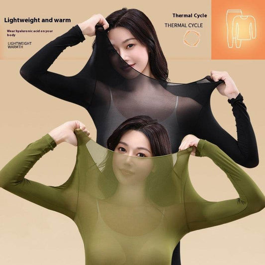 Hyaluronic Acid Moisturizing Warm Long Sleeves Trousers Heating And Warm-keeping Suit Women - Velora