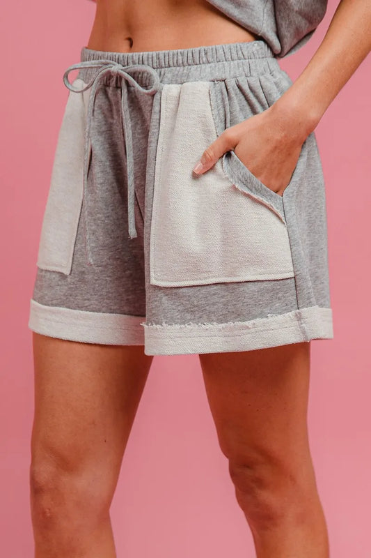 BiBi French Terry Knit Shorts with Side Pocket - Velora