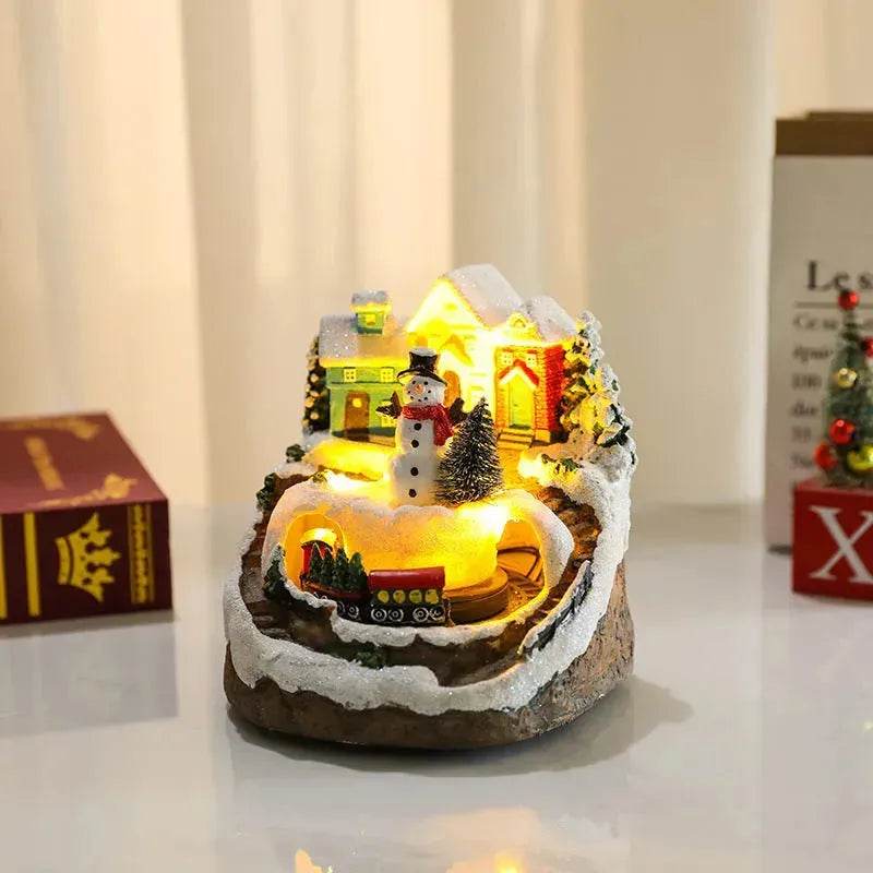 Christmas Rotating Resin Luminous Music Box Ornaments - Velora