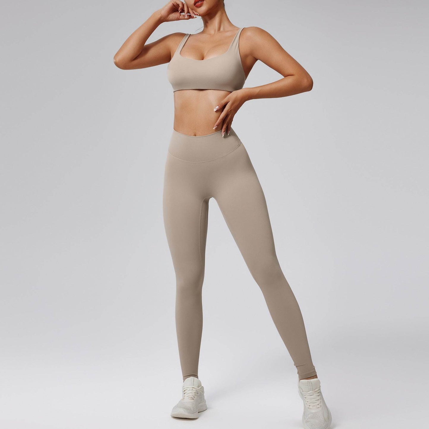 Quick-drying Nude Feel Running Sports Workout Yoga Clothes 2pcs set Long sleeve Crop top and High Waist Pant EX-STOCK Canada