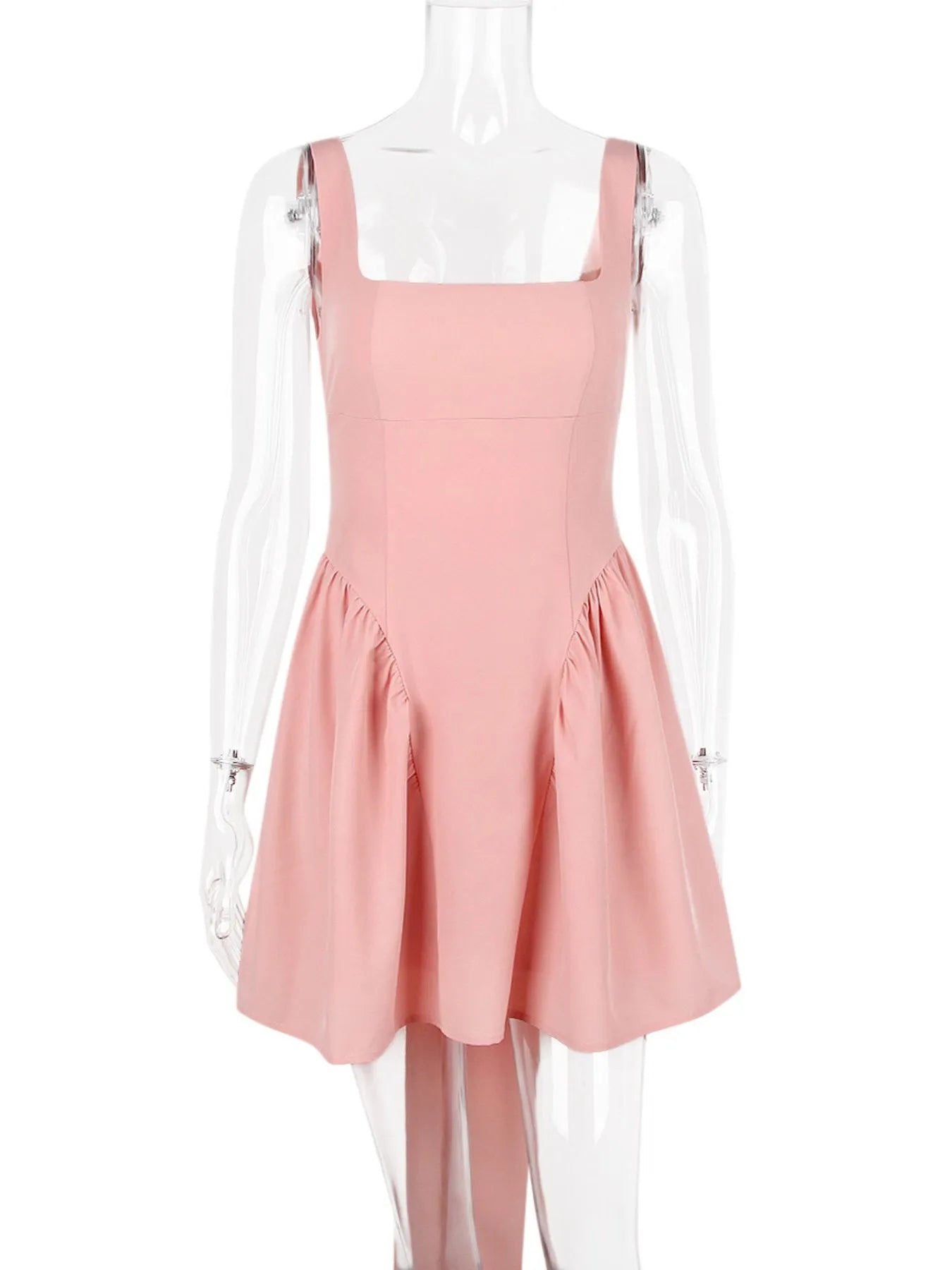 Backless Square Neck Mini Dress - Velora