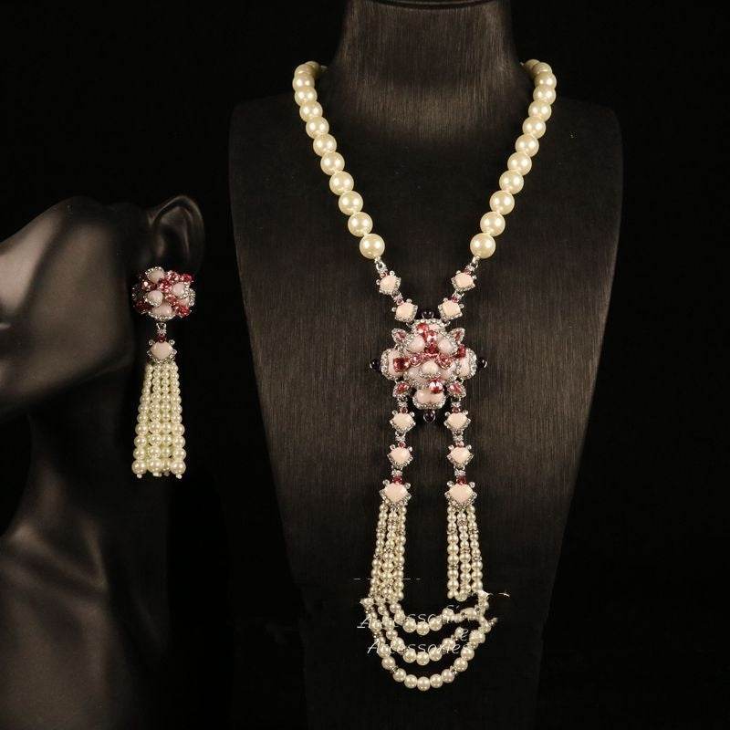 Exquisite Elegant Elegant All-match Flower Necklace Suit - Velora