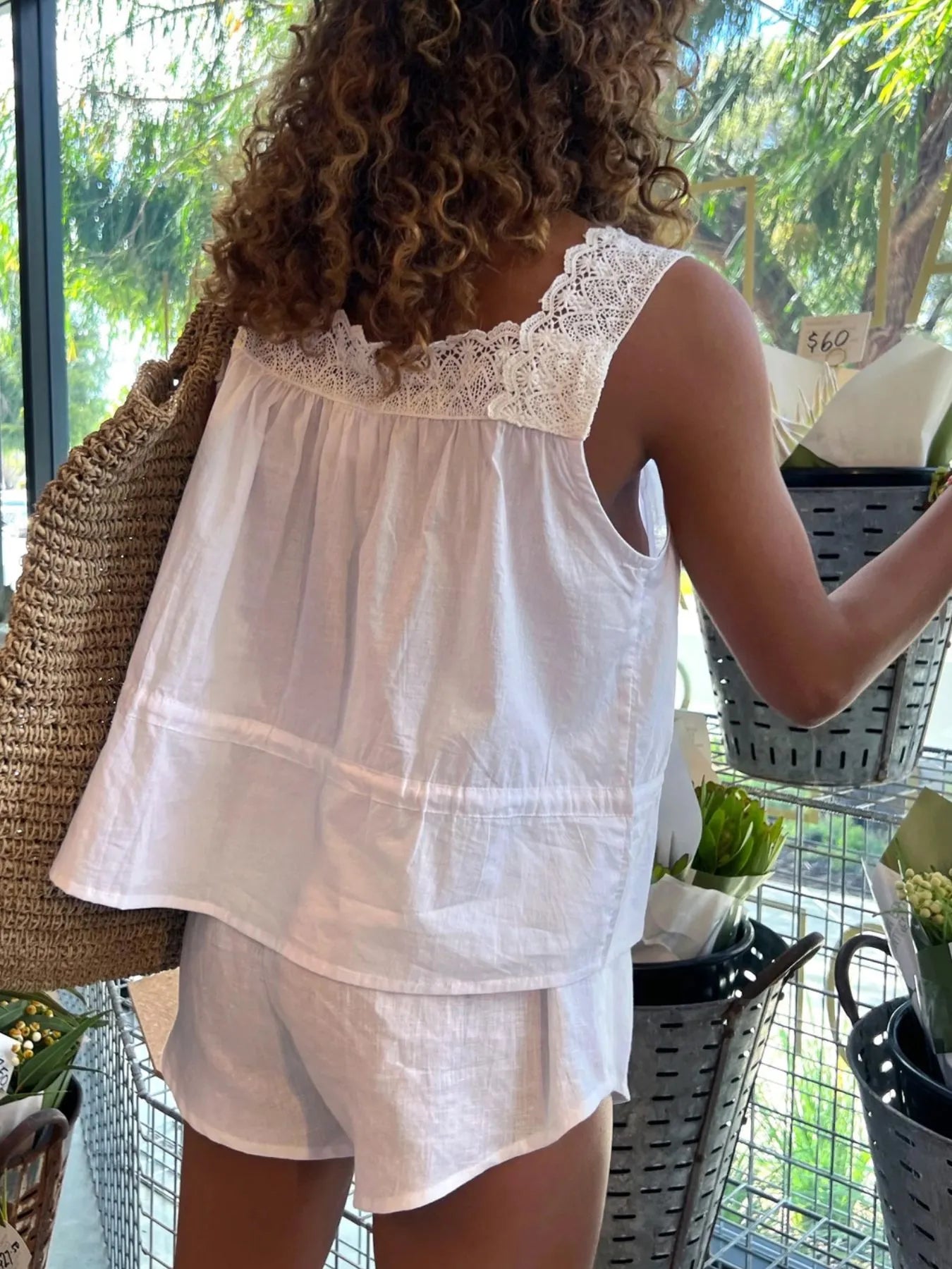 Lace Detail Tank and Shorts Set - Velora