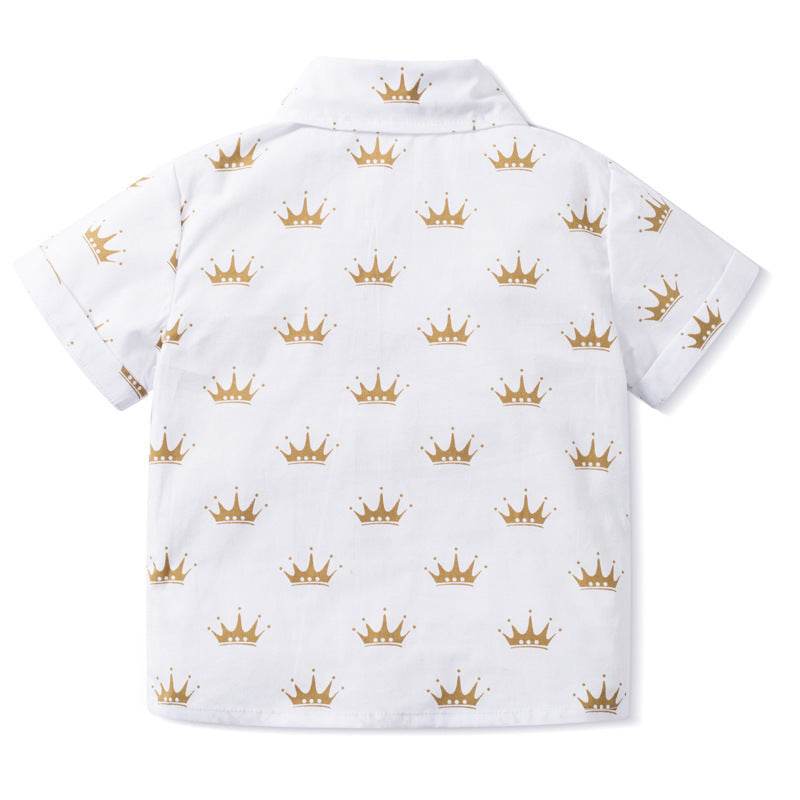 Sleeve Shorts Crown Printing Sets - Velora