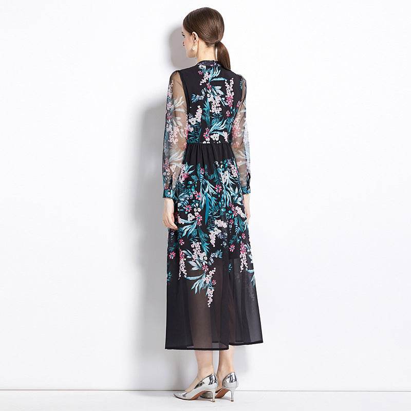 Black Shivering Elegant Socialite Waist-tight Elegant Dress - Velora