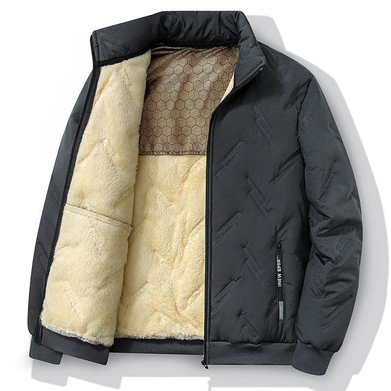 New Graphene-design Cotton Coat Winter Warm Thickened Fleece Jacket Fashion Casual Mens Clothing - Velora