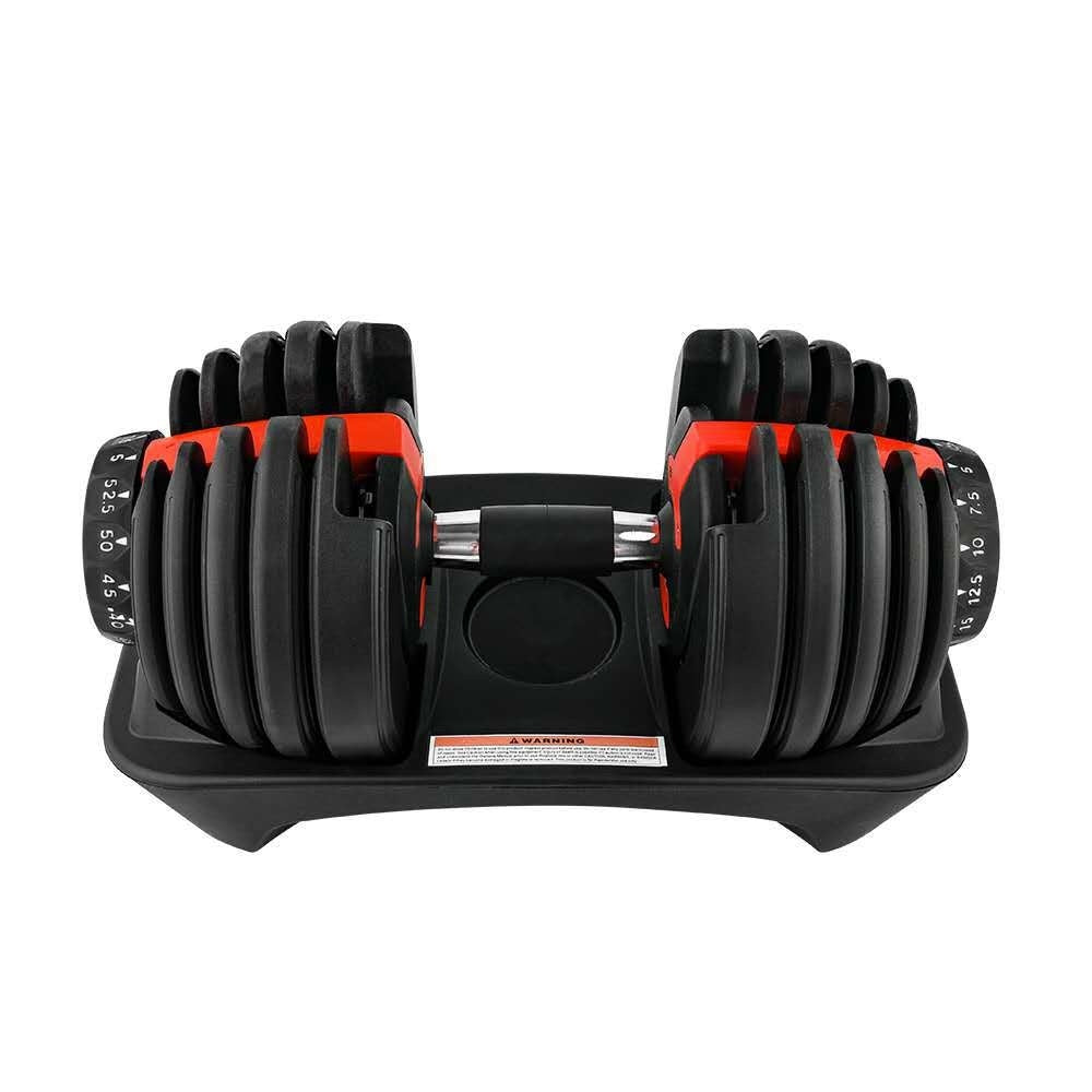 15-Level Adjustable Dumbbell Set – Space-Saving Steel Home Gym Free Weights for Strength Training & Bodybuilding