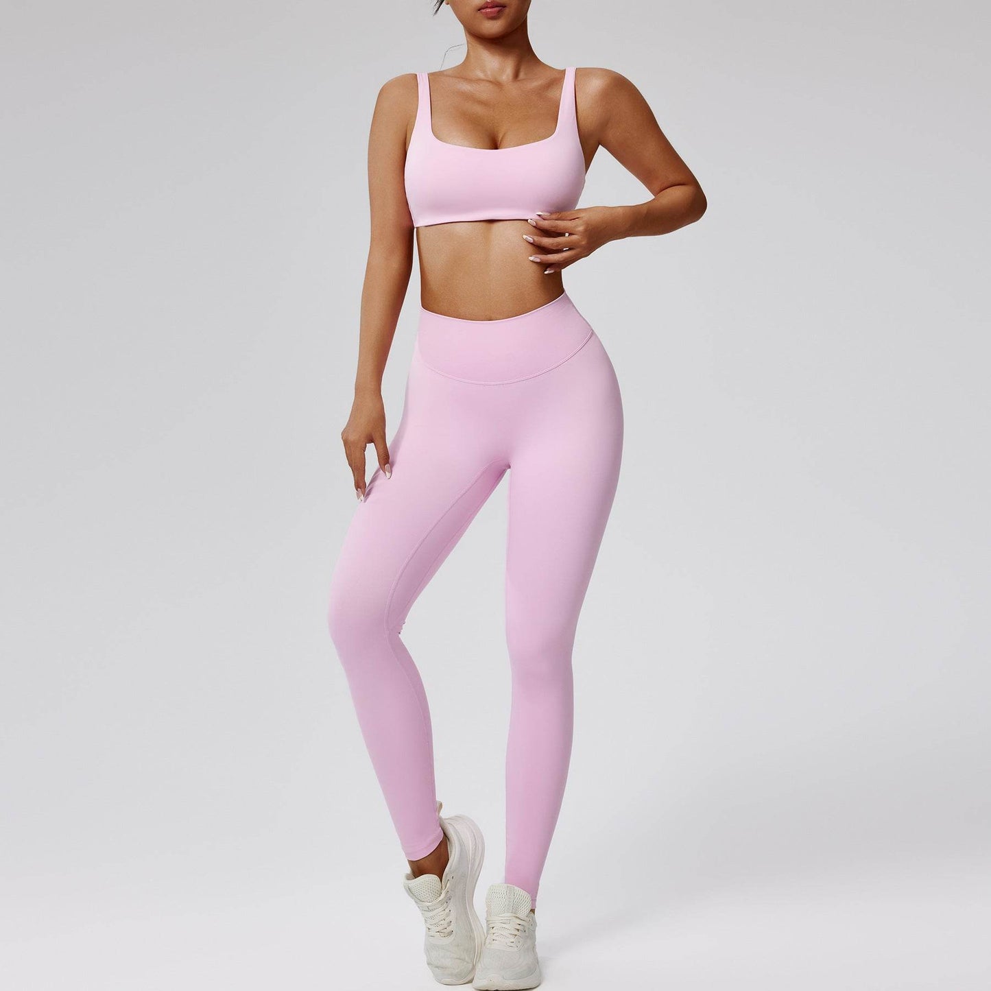 Quick-drying Nude Feel Running Sports Workout Yoga Clothes 2pcs set Long sleeve Crop top and High Waist Pant EX-STOCK Canada
