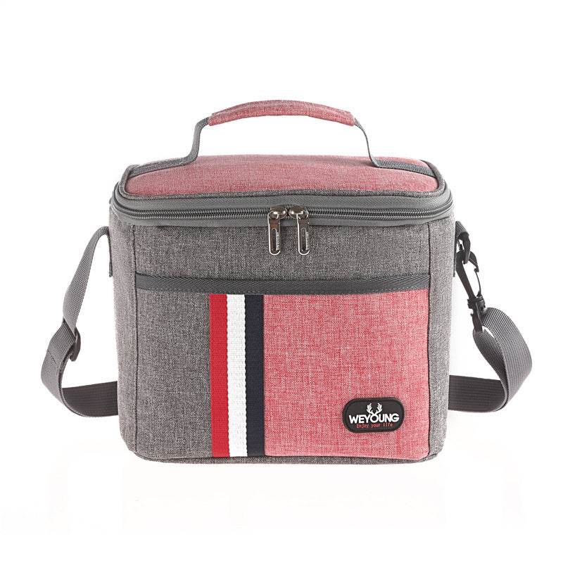 Striped Insulated Lunch Bag – Stylish Portable Tote for Work - Velora