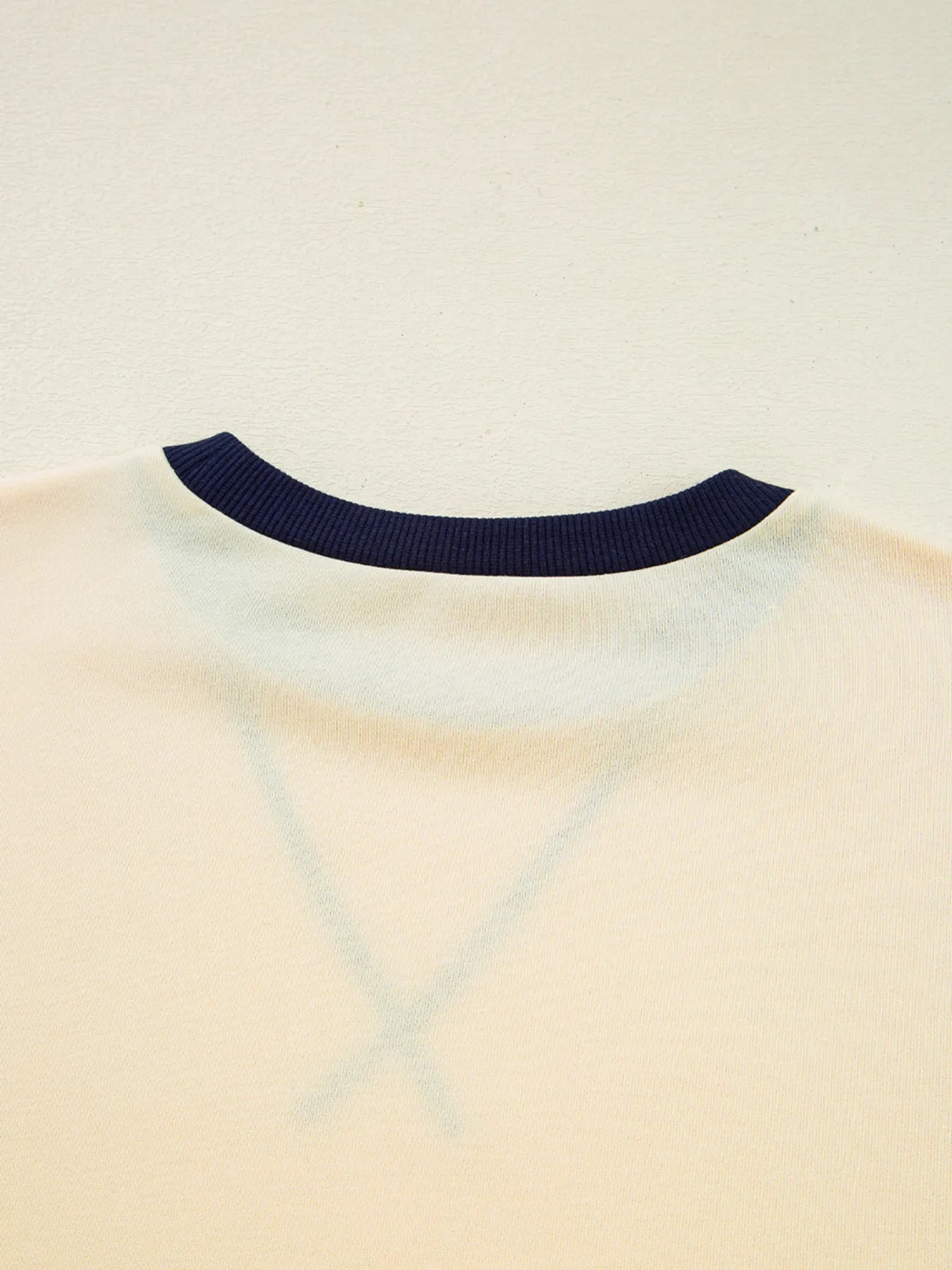 Striped Patchwork Long Sleeve Round Neck Two-in-one Top - Velora