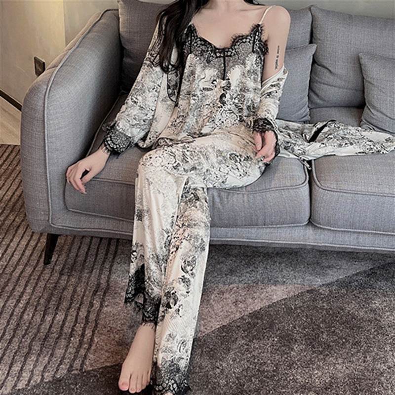 Home Wear Vintage Style Robe Three Sets - Velora