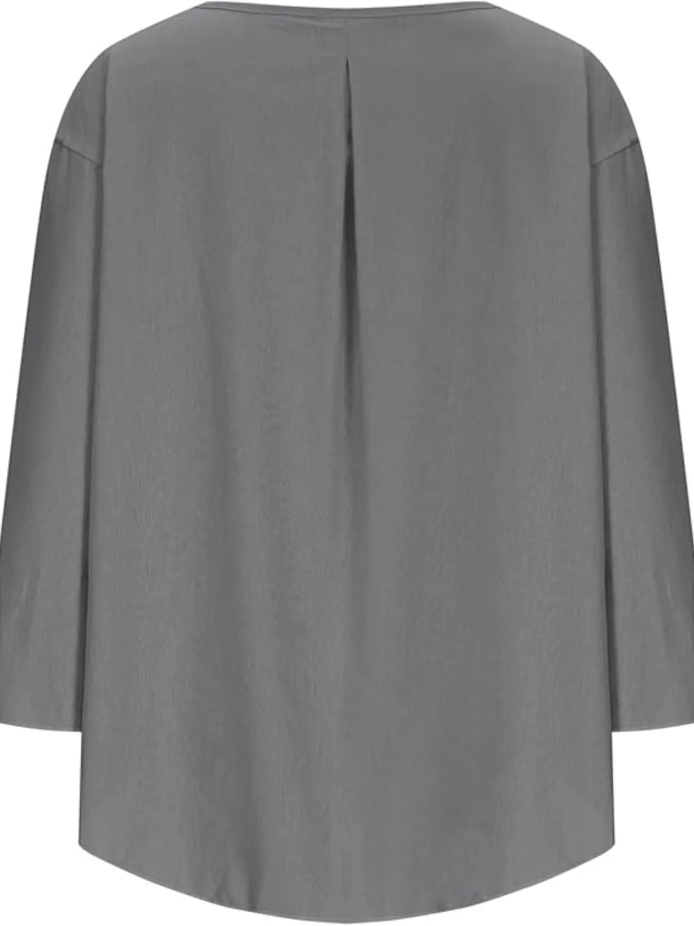 Full Size Round Neck Relaxed Fit Blouse Plus Size - Velora
