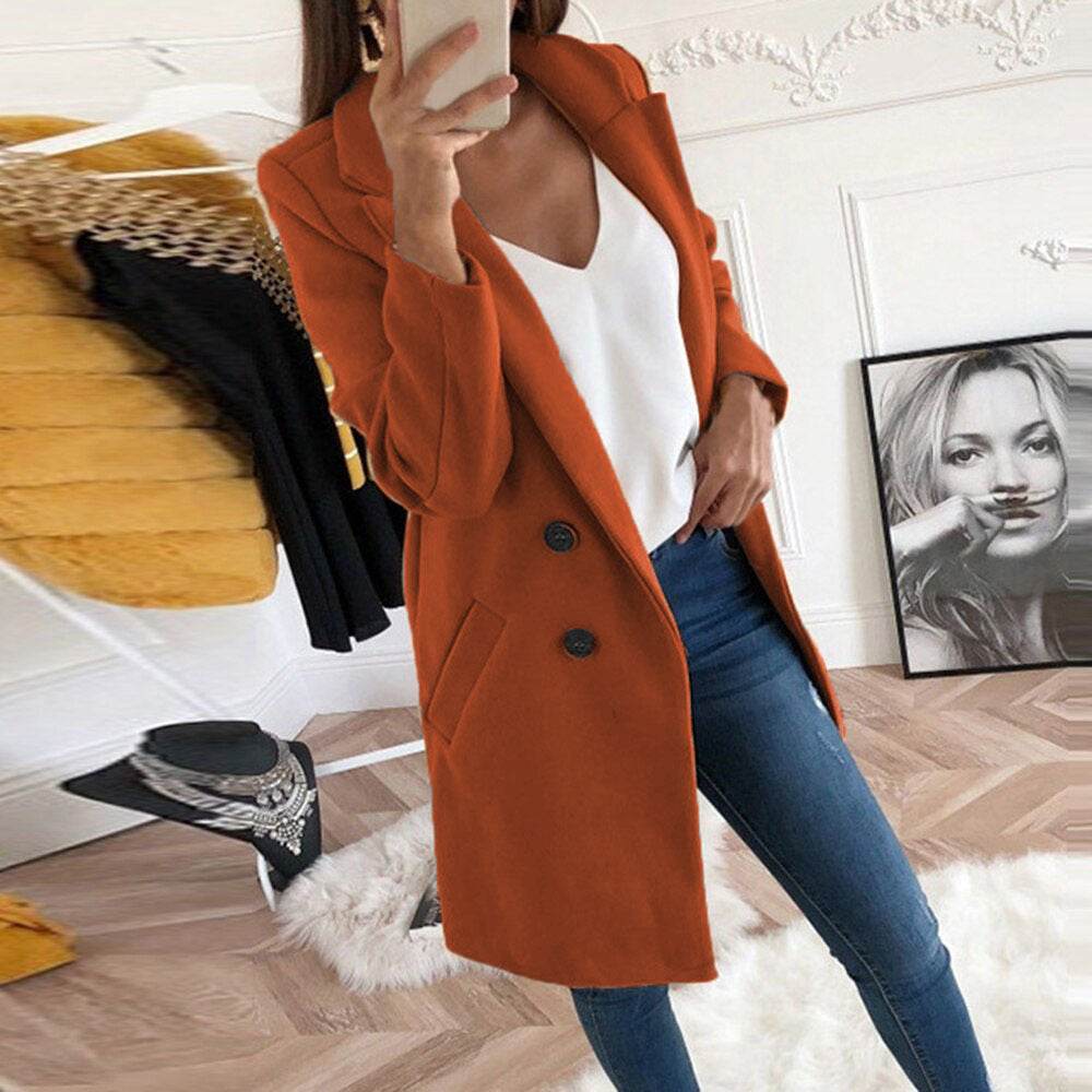 Medium Long Wool Coat - Velora