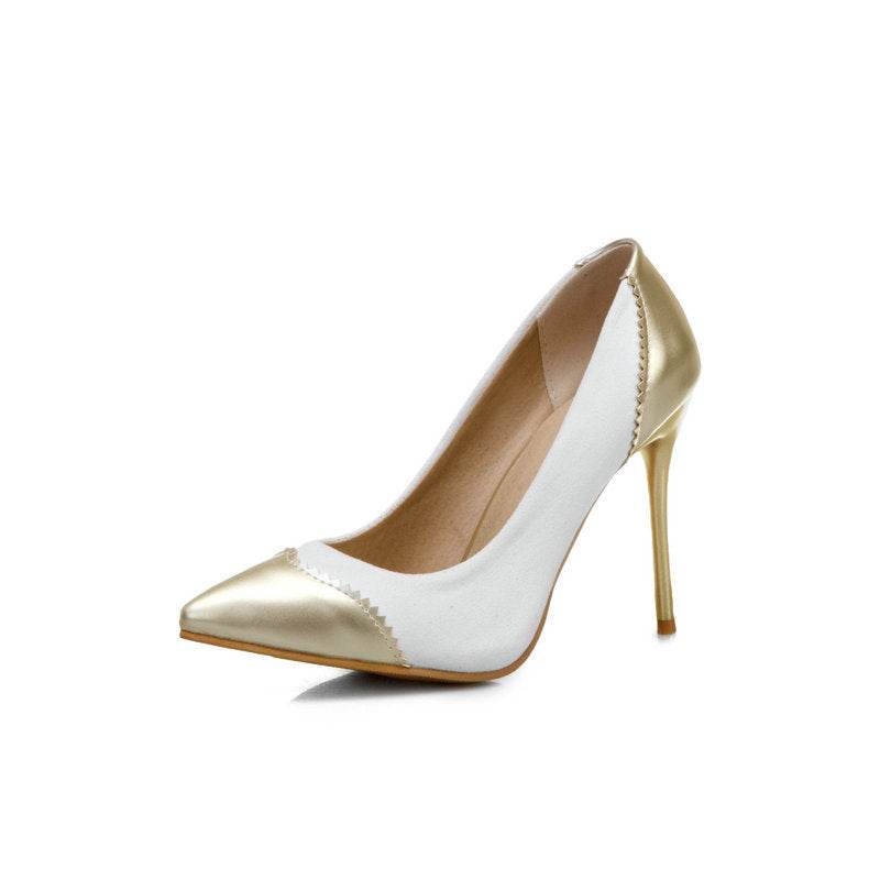 Low stiletto suede patent leather shoes - Velora