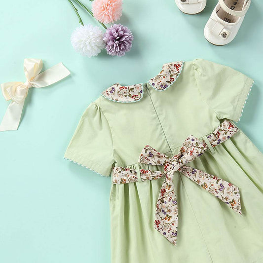 Spring Girl Baby Pastoral Floral Dress - Velora
