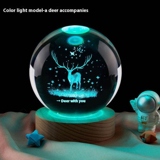 Moon Small Night Lamp Decoration Creative Crystal Ball - Velora
