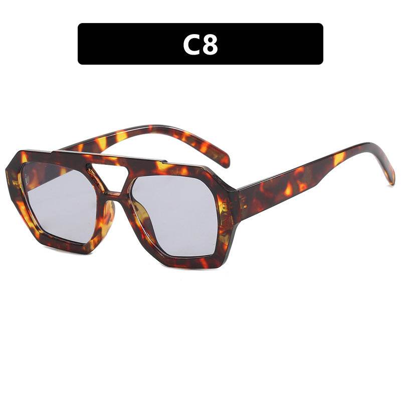 Ins Big Frame Leopard Sunglasses Summer Sunshade Beach Vacation Glasses - Velora