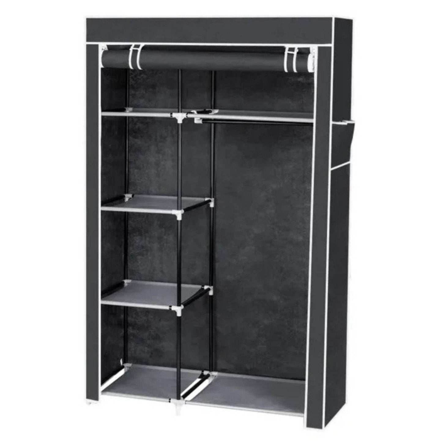64 Portable Closet Storage Organizer Wardrobe Clothes Rack With Shelves Gray - Velora