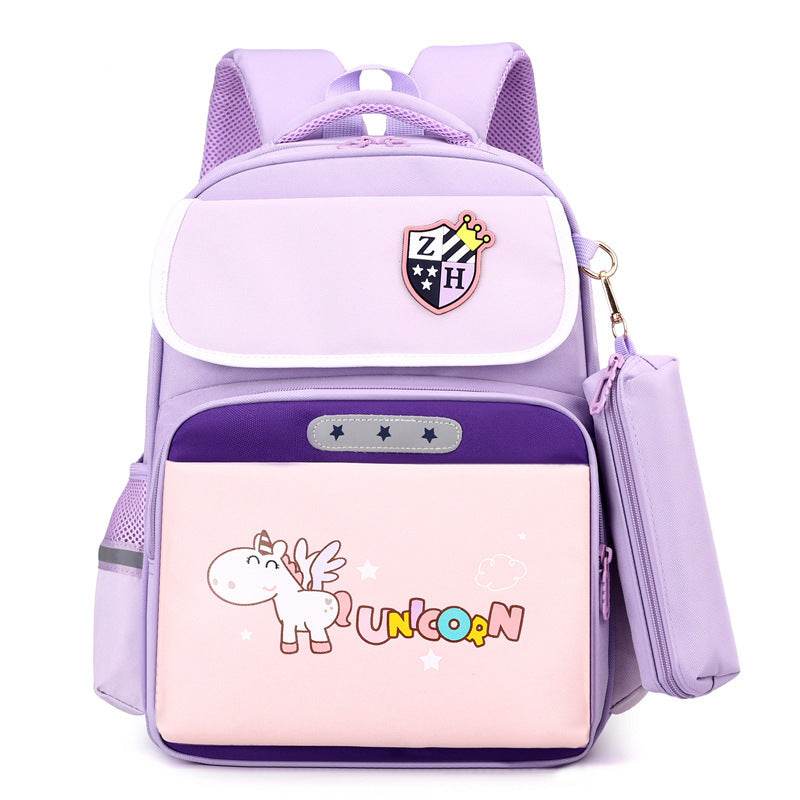 Primary School Large Capacity Spine Supportive Canvas Backpack for school - Velora