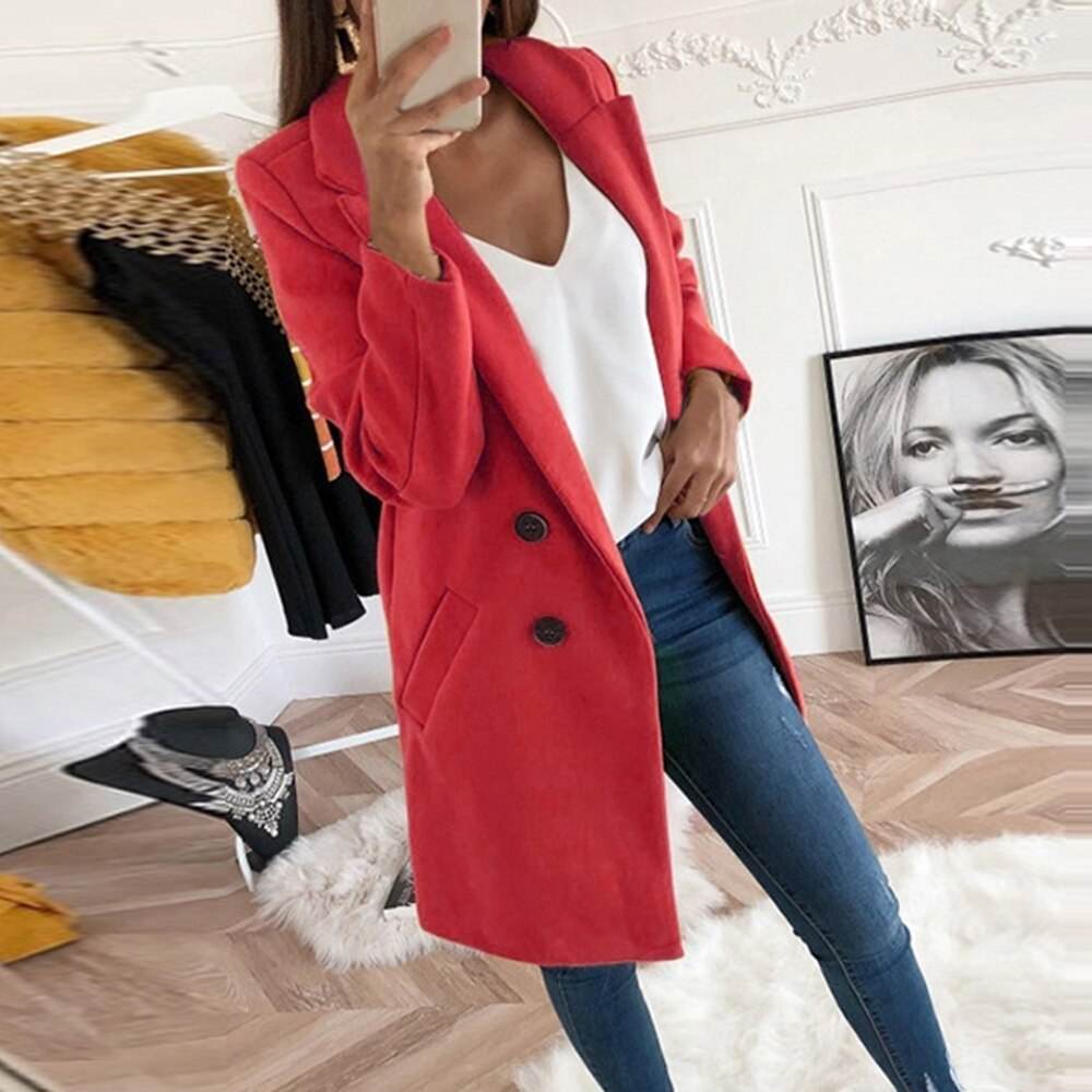 Medium Long Wool Coat - Velora