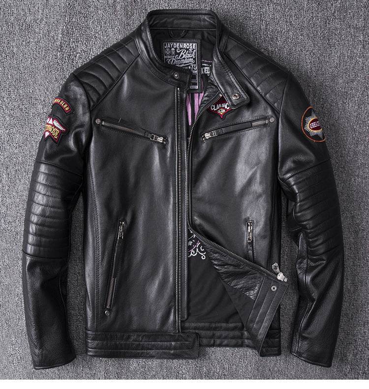 Men's Stand Collar Motorcycle Clothing Jacket Coat - Velora