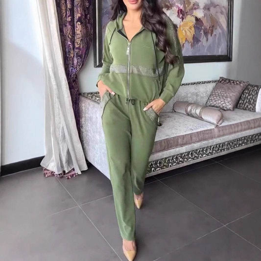 Women's Long-sleeved Trousers Sweater 2-piece Set - Velora