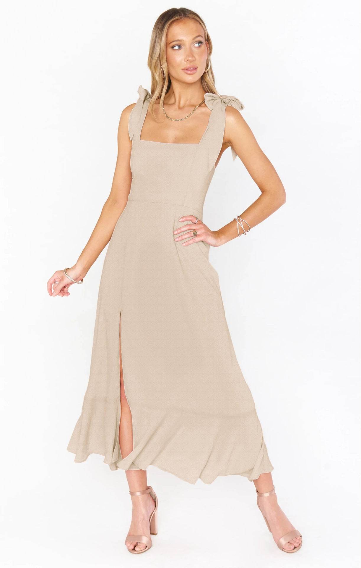Temperament Suspender Split Dress With Lace-up Design Fashion Summer Ruffled Beach Dresses For Women - Velora