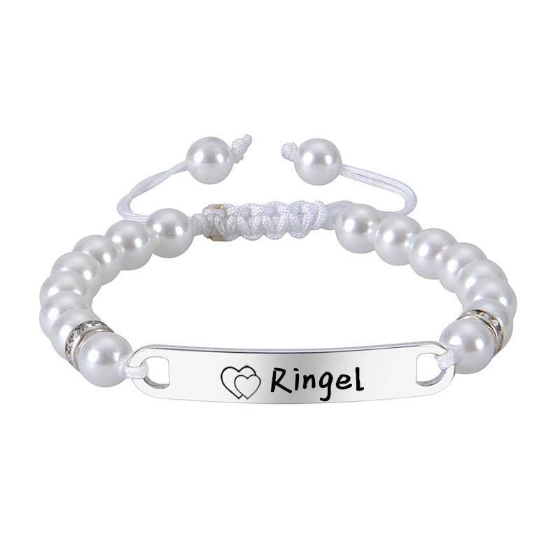 Creative Crystal Pearl Bead Woven Bracelet - Velora